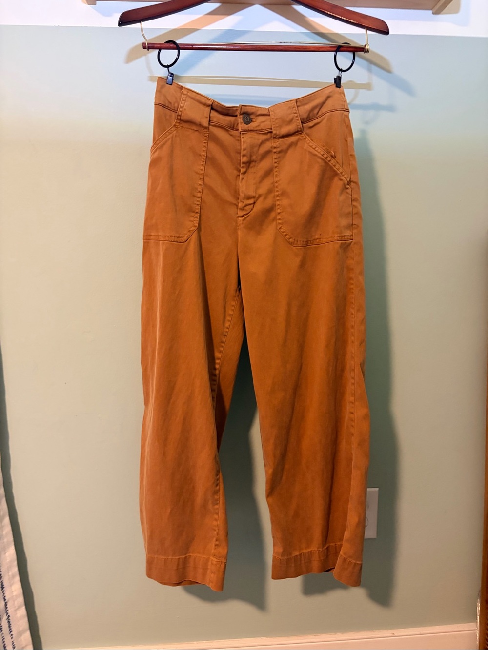 Joie High Waisted Cropped Wideleg Pants  - Rust Brown